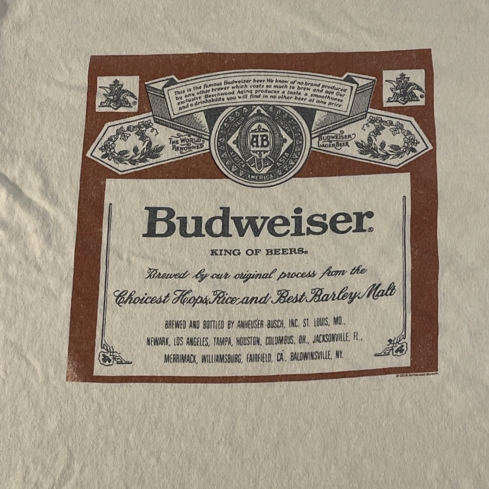 VTG‎ MEN'S T SHIRT Budweiser King Of Beers Junk Food Graphic Tee Y2K 90s - Picture 2 of 8